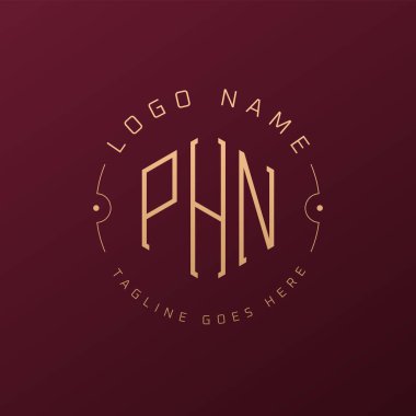 Lüks PHN Logo Tasarımı, Zarif Harf PHN Monogram Logosu. Minimalist Çokgen PHN Logo Tasarım Şablonu