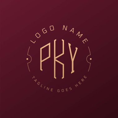 Lüks PKY Logo Tasarımı, Zarif Harf PKY Monogram Logosu. Minimalist Çokgen PKY Logo Tasarım Şablonu