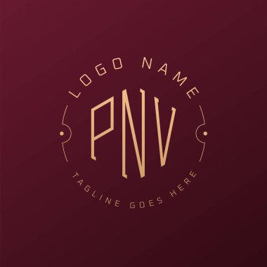 Lüks PNV Logo Tasarımı, Zarif Harf PNV Monogram Logosu. Minimalist Çokgen PNV Logo Tasarım Şablonu