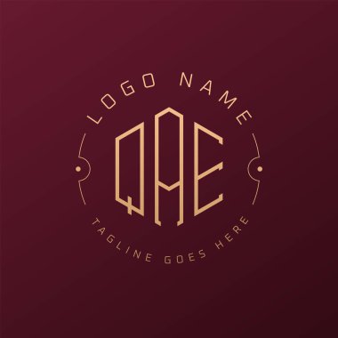 Lüks QAE Logo Tasarımı, Zarif Harf QAE Monogram Logosu. Minimalist Çokgen QAE Logo Tasarım Şablonu
