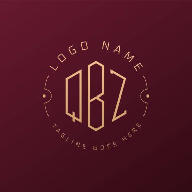 Lüks QBZ Logo Tasarımı, Zarif Harf QBZ Monogram Logosu. Minimalist Çokgen QBZ Logo Tasarım Şablonu