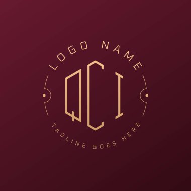 Lüks QCI Logo Tasarımı, Zarif Harf QCI Monogram Logosu. Minimalist Çokgen QCI Logo Tasarım Şablonu