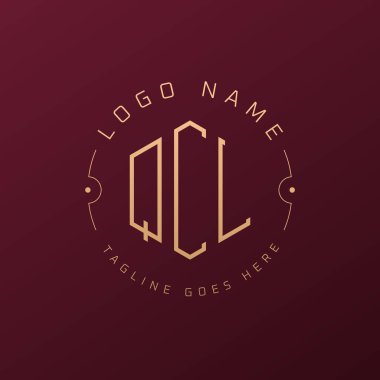 Lüks QCL Logo Tasarımı, Zarif Harf QCL Monogram Logosu. Minimalist Çokgen QCL Logo Tasarım Şablonu