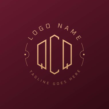 Lüks QCQ Logo Tasarımı, Zarif Harf QCQ Monogram Logosu. Minimalist Çokgen QCQ Logo Tasarım Şablonu