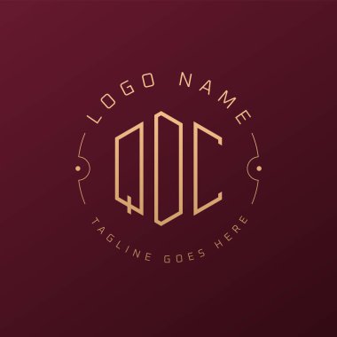 Lüks QDC Logo Tasarımı, Zarif Harf QDC Monogram Logosu. Minimalist Çokgen QDC Logo Tasarım Şablonu