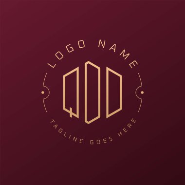 Lüks QDD Logo Tasarımı, Zarif Harf QDD Monogram Logosu. Minimalist Çokgen QDD Logo Tasarım Şablonu