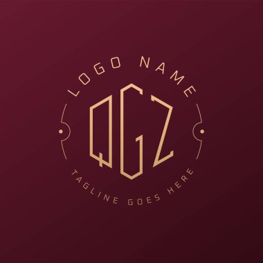 Lüks QGZ Logo Tasarımı, Zarif Harf QGZ Monogram Logosu. Minimalist Çokgen QGZ Logo Tasarım Şablonu