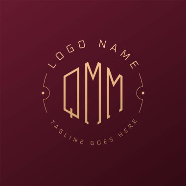 Lüks QMM Logo Tasarımı, Zarif Harf QMM Monogram Logosu. Minimalist Çokgen QMM Logo Tasarım Şablonu