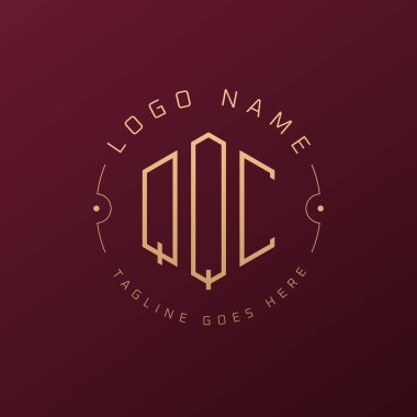 Lüks QQC Logo Tasarımı, Zarif Harf QQQC Monogram Logosu. Minimalist Çokgen QQC Logo Tasarım Şablonu