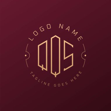 Lüks QQS Logo Tasarımı, Zarif Harf QQS Monogram Logosu. Minimalist Çokgen QQS Logo Tasarım Şablonu