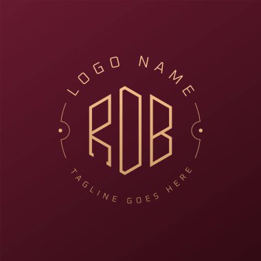 Lüks RDB Logo Tasarımı, Zarif Harf RDB Monogram Logosu. Minimalist Çokgen RDB Logo Tasarım Şablonu