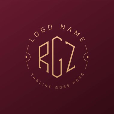 Lüks RGZ Logo Tasarımı, Zarif Harf RGZ Monogram Logosu. Minimalist Çokgen RGZ Logo Tasarım Şablonu