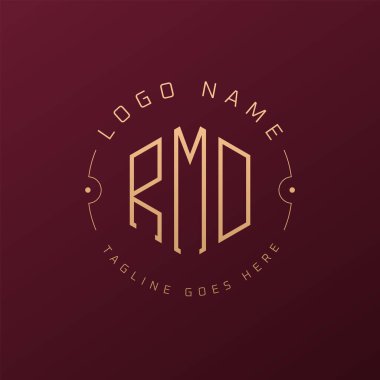 Luxury RMD Logo Design, Elegant Letter RMD Monogram Logo. Minimalist Polygon RMD Logo Design Template clipart