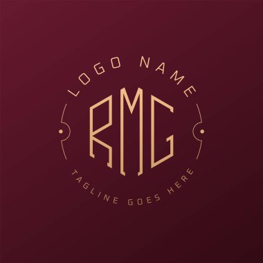 Luxury RMG Logo Design, Elegant Letter RMG Monogram Logo. Minimalist Polygon RMG Logo Design Template clipart