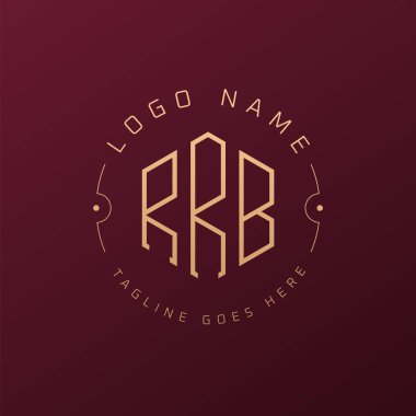 Lüks RRRB Logo Tasarımı, Zarif Harf RRRB Monogram Logosu. Minimalist Çokgen RRB Logo Tasarım Şablonu