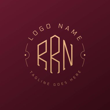 Lüks RRRN Logo Tasarımı, Zarif Harf RRRN Monogram Logosu. Minimalist Çokgen RRN Logo Tasarım Şablonu