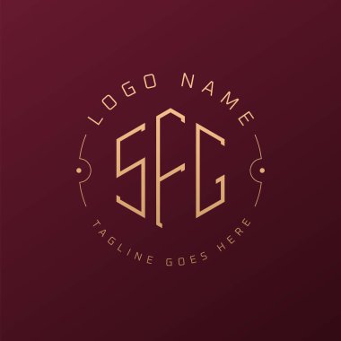 Lüks SFG Logo Tasarımı, Zarif Harf SFG Monogram Logosu. Minimalist Çokgen SFG Logo Tasarım Şablonu