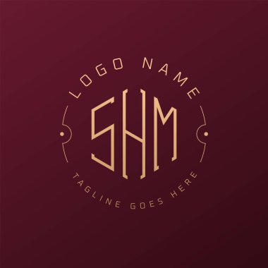 Lüks SHM Logo Tasarımı, Zarif Harf SHM Monogram Logosu. Minimalist Çokgen SHM Logo Tasarım Şablonu