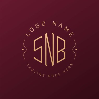 Luxury SNB Logo Design, Elegant Letter SNB Monogram Logo. Minimalist Polygon SNB Logo Design Template clipart