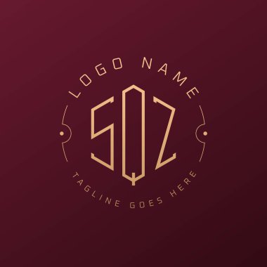 Lüks SQZ Logo Tasarımı, Zarif Harf SQZ Monogram Logosu. Minimalist Çokgen SQZ Logo Tasarım Şablonu