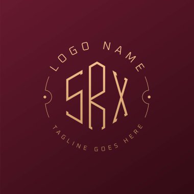 Lüks SRX Logo Tasarımı, Zarif Harf SRX Monogram Logosu. Minimalist Çokgen SRX Logo Tasarım Şablonu