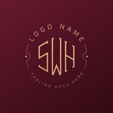 Luxury SWH Logo Design, Elegant Letter SWH Monogram Logo. Minimalist Polygon SWH Logo Design Template clipart