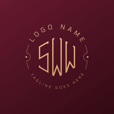 Lüks SWW Logo Tasarımı, Zarif Mektup SWW Monogram Logosu. Minimalist Çokgen Dönen Logo Tasarım Şablonu