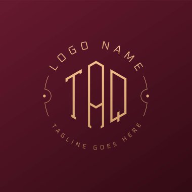 Luxury TAQ Logo Design, Elegant Letter TAQ Monogram Logo. Minimalist Polygon TAQ Logo Design Template clipart