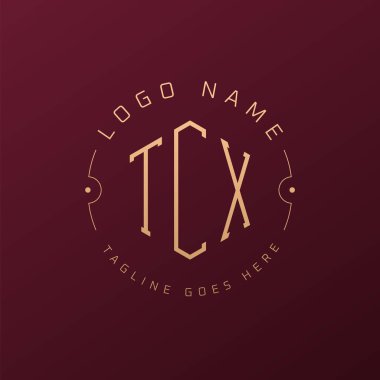 Lüks TCX Logo Tasarımı, Zarif Harf TCX Monogram Logosu. Minimalist Çokgen TCX Logo Tasarım Şablonu