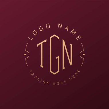 Lüks TGN Logo Tasarımı, Zarif Harf TGN Monogram Logosu. Minimalist Çokgen TGN Logo Tasarım Şablonu