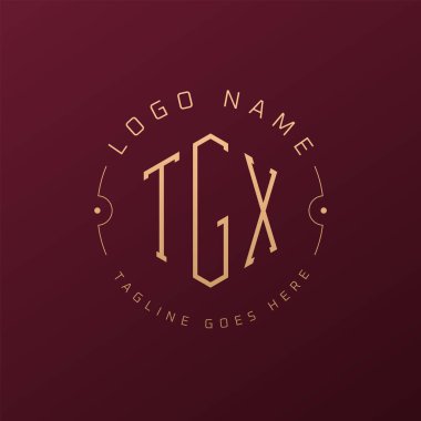 Luxury TGX Logo Design, Elegant Letter TGX Monogram Logo. Minimalist Polygon TGX Logo Design Template clipart