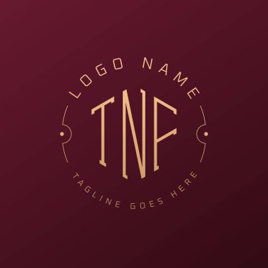 Luxury TNF Logo Design, Elegant Letter TNF Monogram Logo. Minimalist Polygon TNF Logo Design Template