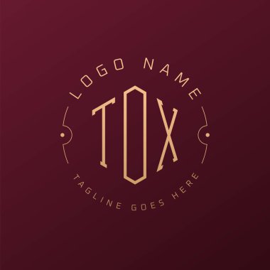 Lüks TOX Logo Tasarımı, Zarif Harf TOX Monogram Logosu. Minimalist Çokgen TOX Logo Tasarım Şablonu