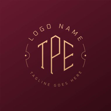 Lüks TPE Logo Tasarımı, Zarif Harf TPE Monogram Logosu. Minimalist Çokgen TPE Logo Tasarım Şablonu