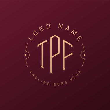 Lüks TPF Logo Tasarımı, Zarif Harf TPF Monogram Logosu. Minimalist Çokgen TPF Logo Tasarım Şablonu