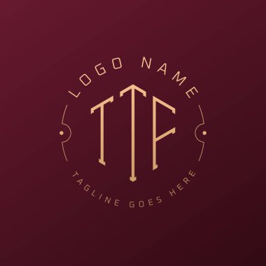 Lüks TTF Logo Tasarımı, Zarif Harf TTF Monogram Logosu. Minimalist Çokgen TTF Logo Tasarımı Şablonu