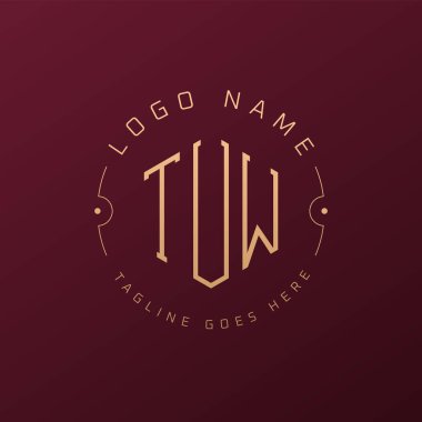 Lüks TUW Logo Tasarımı, Zarif Harf TUW Monogram Logosu. Minimalist Çokgen TUW Logo Tasarım Şablonu