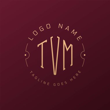 Lüks TVM Logo Tasarımı, Zarif Harf TVM Monogram Logosu. Minimalist Çokgen TVM Logo Tasarım Şablonu