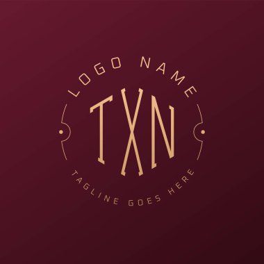 Luxury TXN Logo Design, Elegant Letter TXN Monogram Logo. Minimalist Polygon TXN Logo Design Template clipart