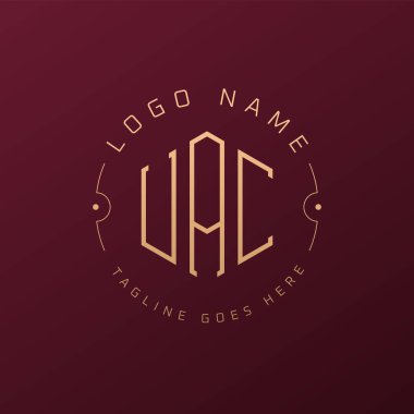 Luxury UAC Logo Design, Elegant Letter UAC Monogram Logo. Minimalist Polygon UAC Logo Design Template clipart