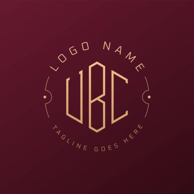 Lüks UBC Logo Tasarımı, Zarif Harf UBC Monogram Logosu. Minimalist Çokgen UBC Logo Tasarım Şablonu