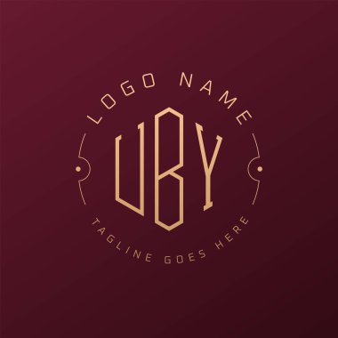 Lüks UBY Logo Tasarımı, Zarif Harf UBY Monogram Logosu. Minimalist Çokgen UBY Logo Tasarım Şablonu