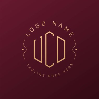 Lüks UCD Logo Tasarımı, Zarif Mektup UCD Monogram Logosu. Minimalist Çokgen UCD Logo Tasarım Şablonu