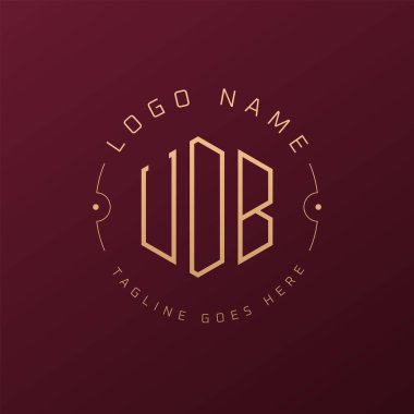 Lüks UDB Logo Tasarımı, Zarif Harf UDB Monogram Logosu. Minimalist Çokgen UDB Logo Tasarım Şablonu