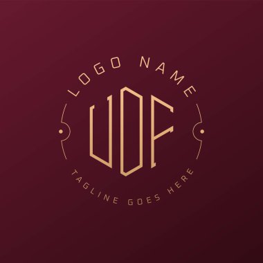 Luxury UDF Logo Design, Elegant Letter UDF Monogram Logo. Minimalist Polygon UDF Logo Design Template clipart