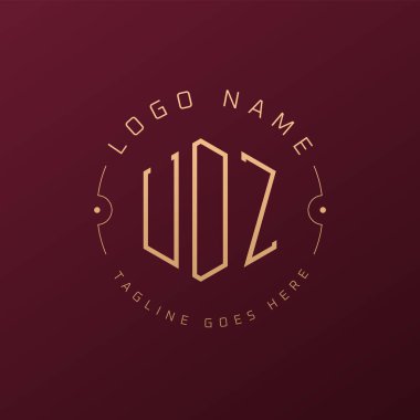 Lüks UDZ Logo Tasarımı, Zarif Harf UDZ Monogram Logosu. Minimalist Çokgen UDZ Logo Tasarım Şablonu