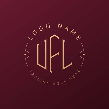 Luxury UFL Logo Design, Elegant Letter UFL Monogram Logo. Minimalist Polygon UFL Logo Design Template clipart