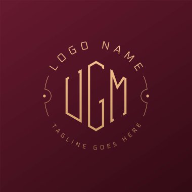 Luxury UGM Logo Design, Elegant Letter UGM Monogram Logo. Minimalist Polygon UGM Logo Design Template clipart