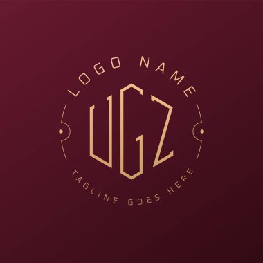 Lüks UGZ Logo Tasarımı, Zarif Harf UGZ Monogram Logosu. Minimalist Çokgen UGZ Logo Tasarım Şablonu