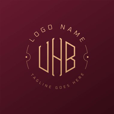 Luxury UHB Logo Design, Elegant Letter UHB Monogram Logo. Minimalist Polygon UHB Logo Design Template clipart